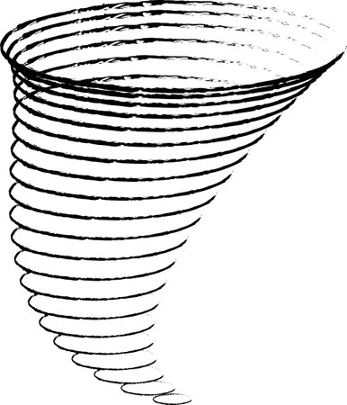 Icon cyclone tornadoes linear flat style. vector illustrationのイラスト素材