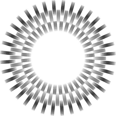 Sun rays abstract hand drawn brushes rays sun, circle rayのイラスト素材