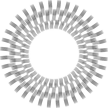 Sun rays, abstract hand drawn brushes rays sun, circle rayのイラスト素材
