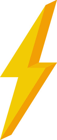 Lightning yellow 3d simple sign energy brainstorming, bright new ideaのイラスト素材