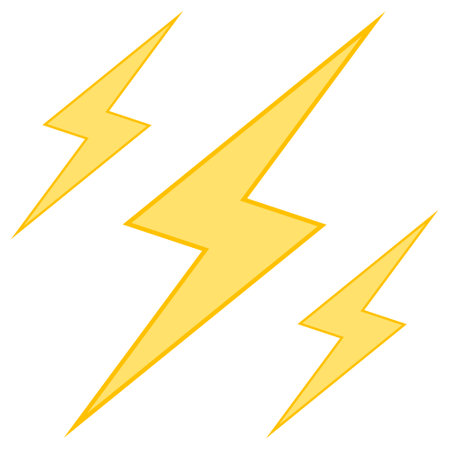 Icon triple lightning thunderstorm, high voltage sign, caution dangerous lifeのイラスト素材