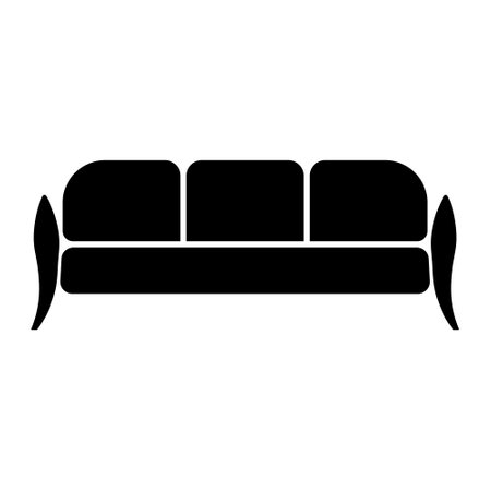 Icon comfortable sofa, place for relaxing and watching TV showsのイラスト素材