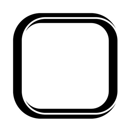 Square frame rounded corners, doodle frame border square banner markersのイラスト素材