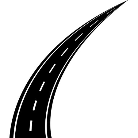 Highway road smooth turn perspective, path to future, smooth roadのイラスト素材