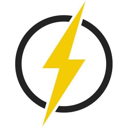 Round energy icon, lightning ring, spark lightning discharge energy signのイラスト素材