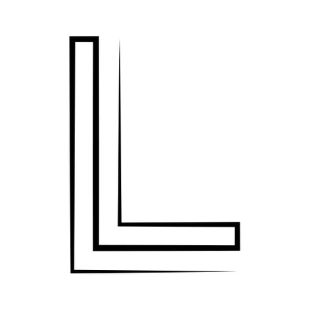 L logo studio letter l one line icon logotype fontのイラスト素材