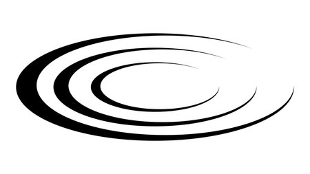 Circles on water, propagation circular radio sound waves in spaceのイラスト素材
