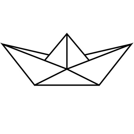 Paper boat, origami paper boat toy, ship sea playのイラスト素材