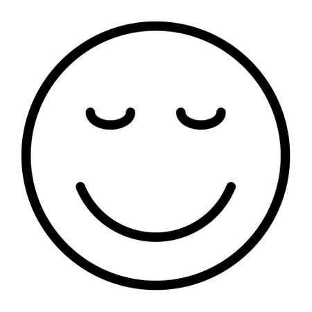 Emotion expression icon, emoji calm, calm indifference facial expressionのイラスト素材