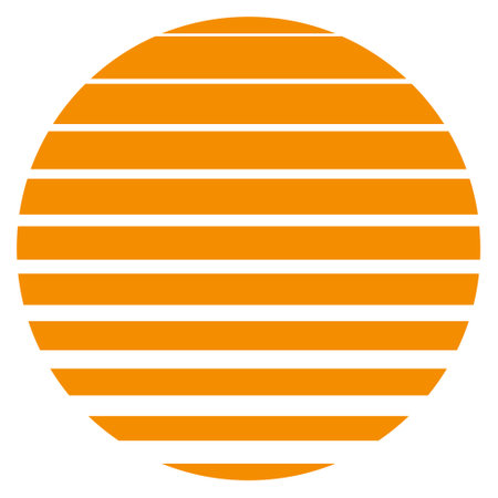 80s sunset icon, vintage orange sun sunset, 90s trendy styleのイラスト素材