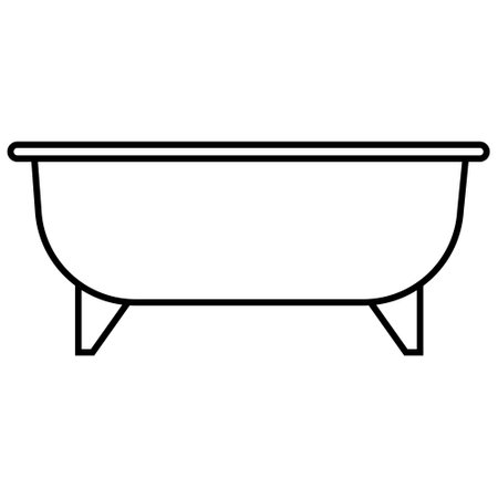 Bath icon for bathing and water procedures, bath simple outlinesのイラスト素材