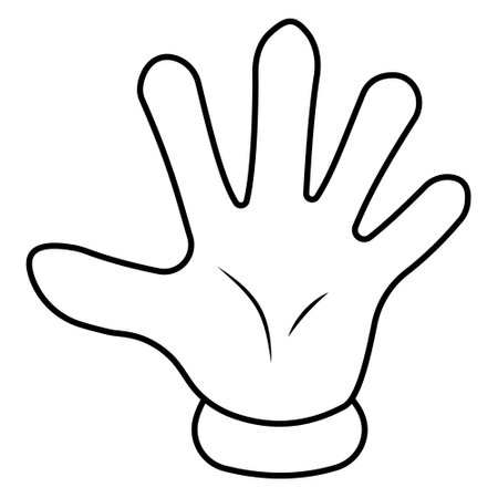 Cartoon hand, five fingers, palm sign with fingers greetingのイラスト素材