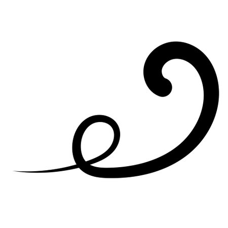 Simple curve calligraphy ribbon, curved line with swirl, swish waveのイラスト素材