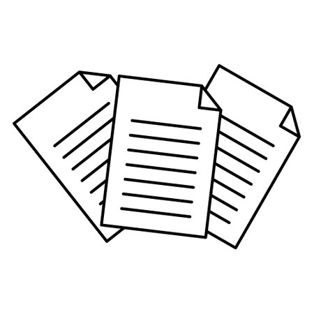 Three Stacked Documents with Lined Pages, Worksheet documentのイラスト素材
