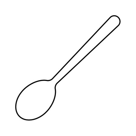 Simple line drawing teaspoon, outline spoonのイラスト素材