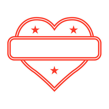 Stamp with frame for declaration love form red heart starsのイラスト素材