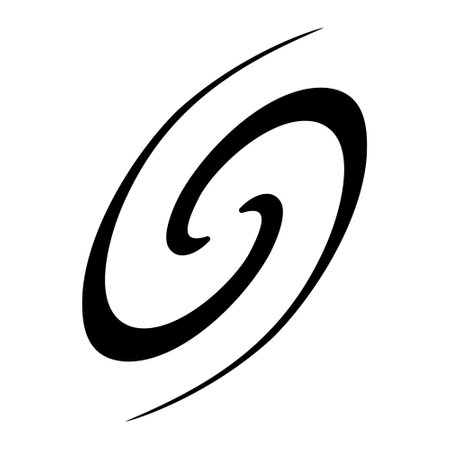 Galaxy icon Black Swirling Spiral Abstract Designのイラスト素材
