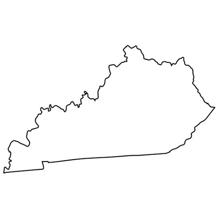 Sleek Kentucky Outline Minimalist State Map in Black Silhouetteのイラスト素材