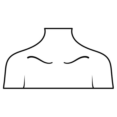 Silhouette of Shoulders and collarbone in Minimalist Art Styleのイラスト素材