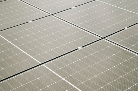 Array of Solar Panels Generating Clean Energy