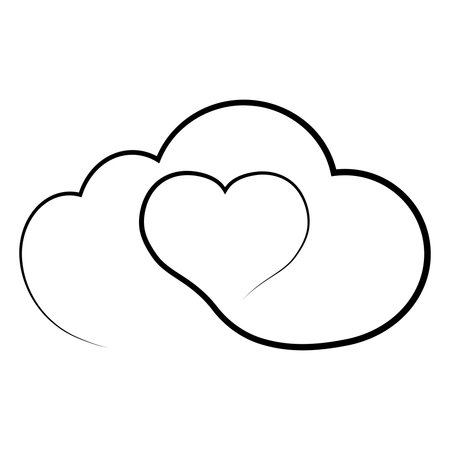 Cloud with heart tech icon symbolizing love, care, or connectionのイラスト素材
