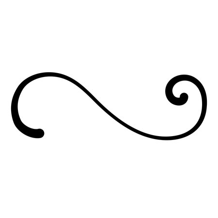 Decorative flourish swash vector, black curve elegant curved lineのイラスト素材