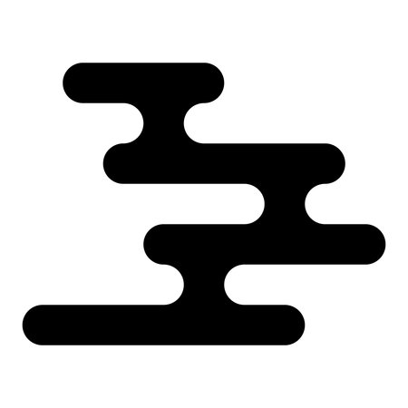 Stylized black mist form using layered horizontal rounded bar elementsのイラスト素材