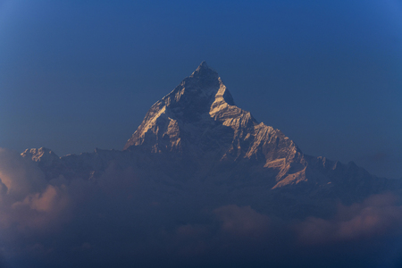 Machhapuchhre from the most famous viewpointの写真素材