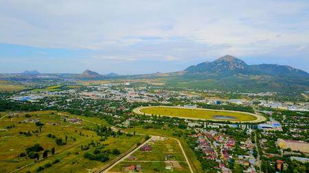 Mountain, landscape, city, racetrackの写真素材