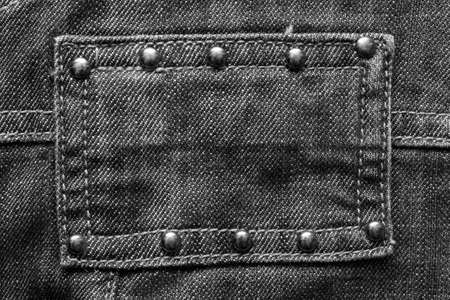 The patch on the jeans on rivets closeの写真素材
