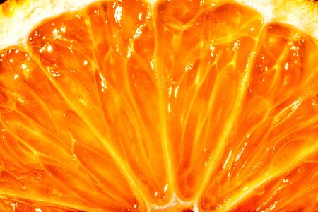 Bright juicy citrus pulp close-up.