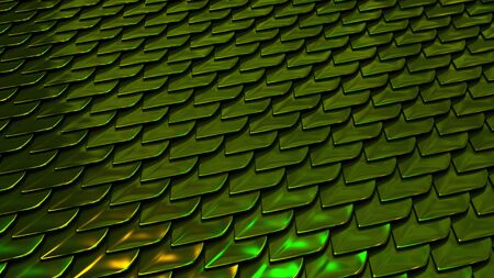 Overlapping tiles of metallic shade close-up. Abstract image of a fish scale.の写真素材