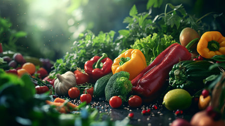 Composition with assorted raw organic vegetables. Detox dietの写真素材