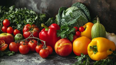 Composition with assorted raw organic vegetables. Detox dietの写真素材