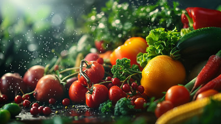 Composition with assorted raw organic vegetables. Detox dietの写真素材