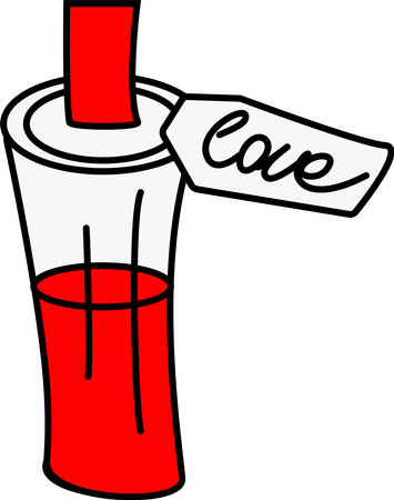 bottle of red perfume. symbol of love. vector illustration.のイラスト素材