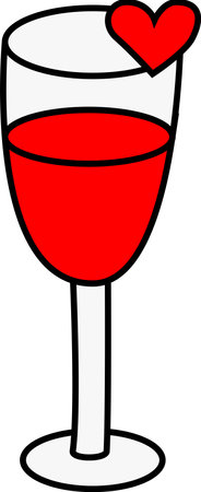 A glass of red wine. Symbol of passion. vector illustration.のイラスト素材