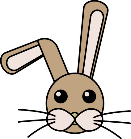 Rabbit in doodle style vector illustration for childrenのイラスト素材