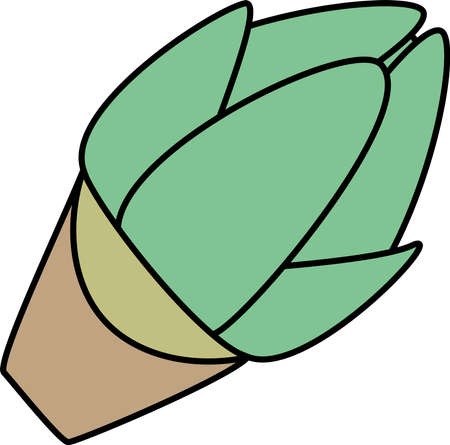 Blooming green bud in spring. baby vector illustrationのイラスト素材
