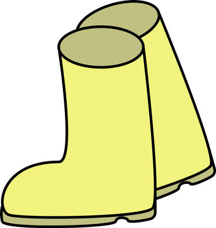 Children's rubber boots for rainy weather. baby vector illustrationのイラスト素材