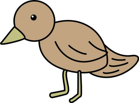 Spring little sparrow bird. baby vector illustrationのイラスト素材