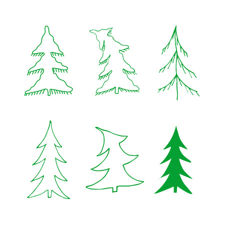 Vector set illustration of Christmas trees .の写真素材