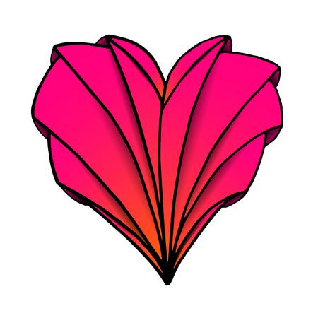 Vectot pink heart in zenart styleの写真素材