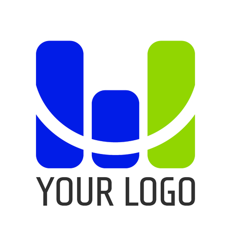 Monitoring vector logo with letter M and textのイラスト素材