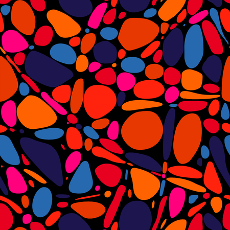 Vector abstract colored hand drawn seamless pattern in zen doodle style. For web, graphics and interior design, textile, wrap and printingのイラスト素材