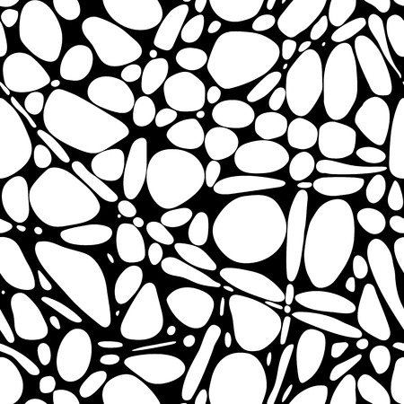 Vector seamless abstract pattern in zen doodle style. Black on white. For coloring books, interior, textile, wrap, web design or printing.のイラスト素材