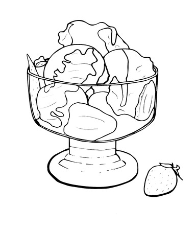 Vector hand drawn illustration of dessert ice-creamの写真素材