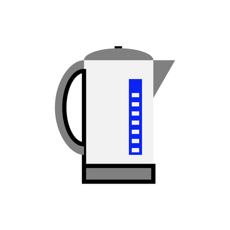 Vector grey kettle icon with black outlineのイラスト素材