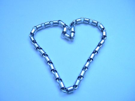 metal heartの写真素材