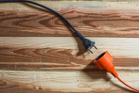 Connection wires to outlet.の写真素材